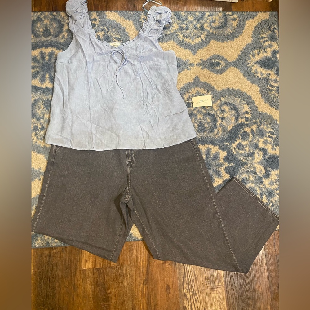 Two piece Premium outfit including NWT UT jeans and NWOT Anthro Perch top